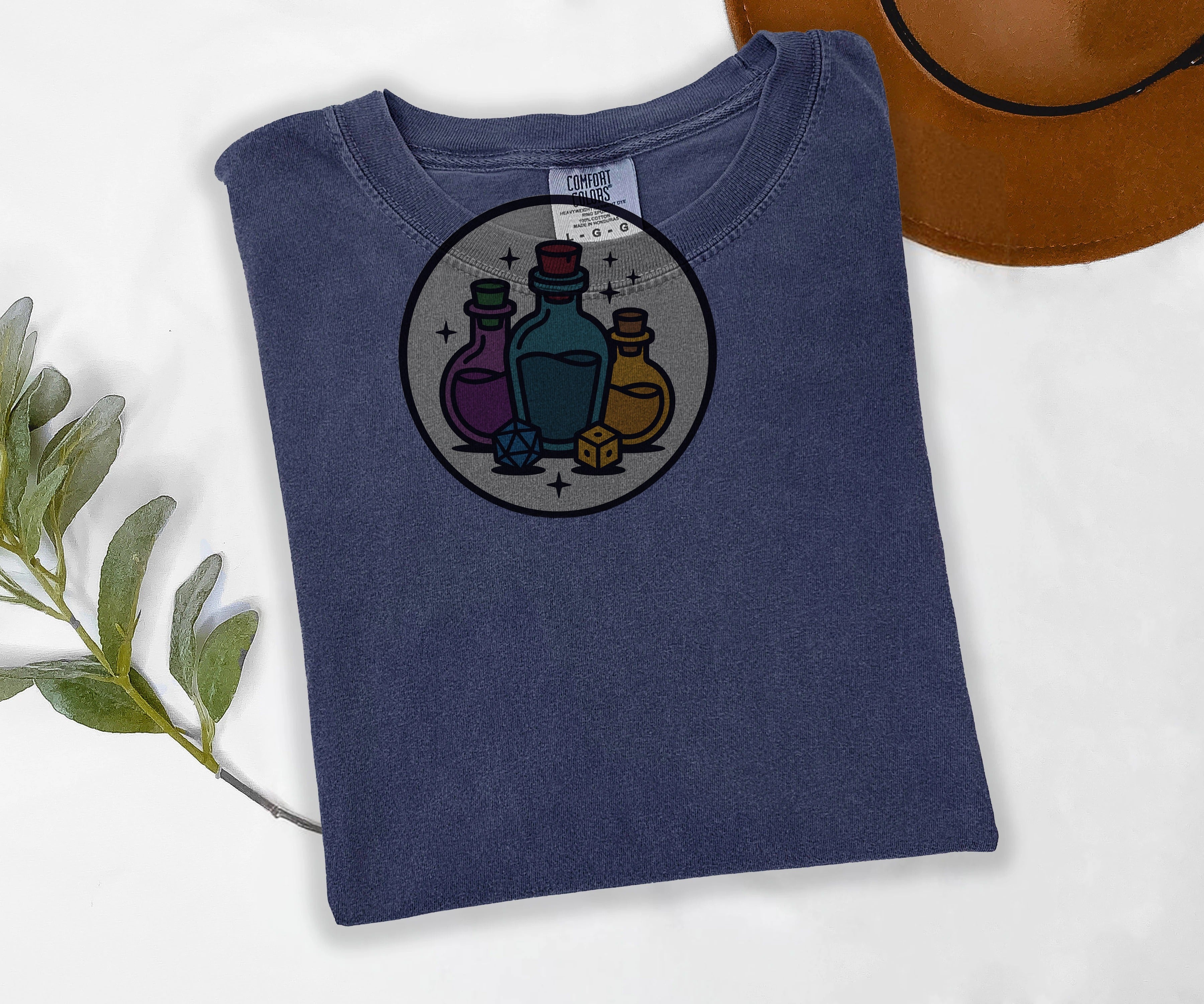 Potion And Dice Tee, Tabletop RPG Shirt, Fantasy Gamer Tee, Comfort Colors Roleplaying Shirt, Game Night Gift