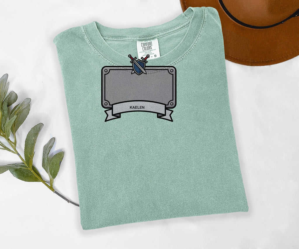 Custom Adventurer Name Tee, Personalized RPG Gamer Shirt, Your Name Printed, Comfort Colors Gaming Tee, Gamer Gift