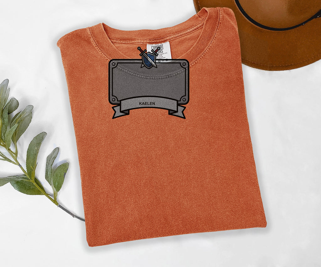 Custom Adventurer Name Tee, Personalized RPG Gamer Shirt, Your Name Printed, Comfort Colors Gaming Tee, Gamer Gift