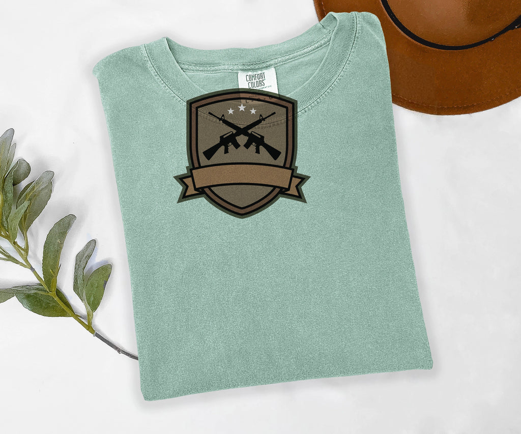 Custom Squad Patch Tee, Personalized FPS Gamer Shirt, Your Callsign Printed, Comfort Colors Shooter Tee, Gaming Gift