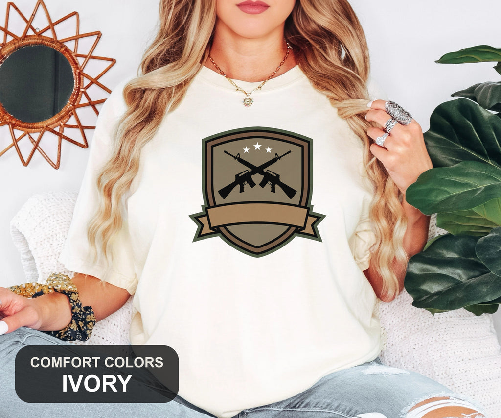 Custom Squad Patch Tee, Personalized FPS Gamer Shirt, Your Callsign Printed, Comfort Colors Shooter Tee, Gaming Gift