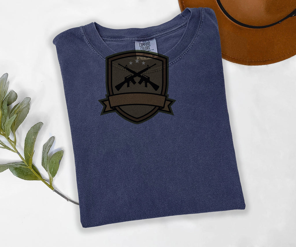Custom Squad Patch Tee, Personalized FPS Gamer Shirt, Your Callsign Printed, Comfort Colors Shooter Tee, Gaming Gift