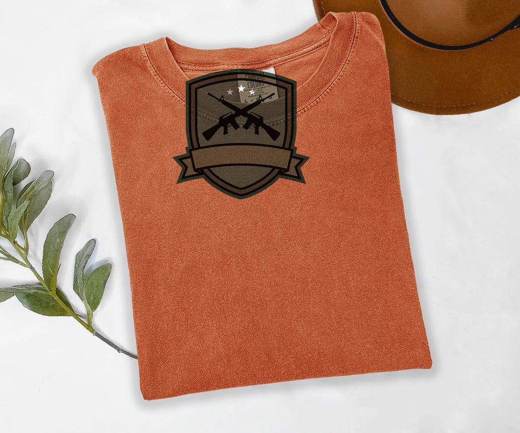 Custom Squad Patch Tee, Personalized FPS Gamer Shirt, Your Callsign Printed, Comfort Colors Shooter Tee, Gaming Gift