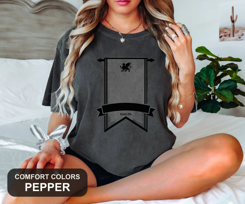 Custom Guild Banner Tee, Personalized MMO Gamer Shirt, Your Guild Name, Comfort Colors MMORPG Tee, Gaming Gift