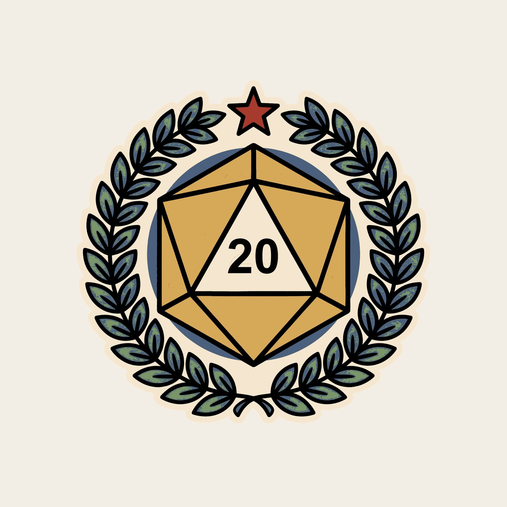 D20 Crest Tee, Tabletop RPG Shirt, Dice Laurel Tee, Comfort Colors® Roleplaying Shirt, Gamer Gift, Game Night Shirt