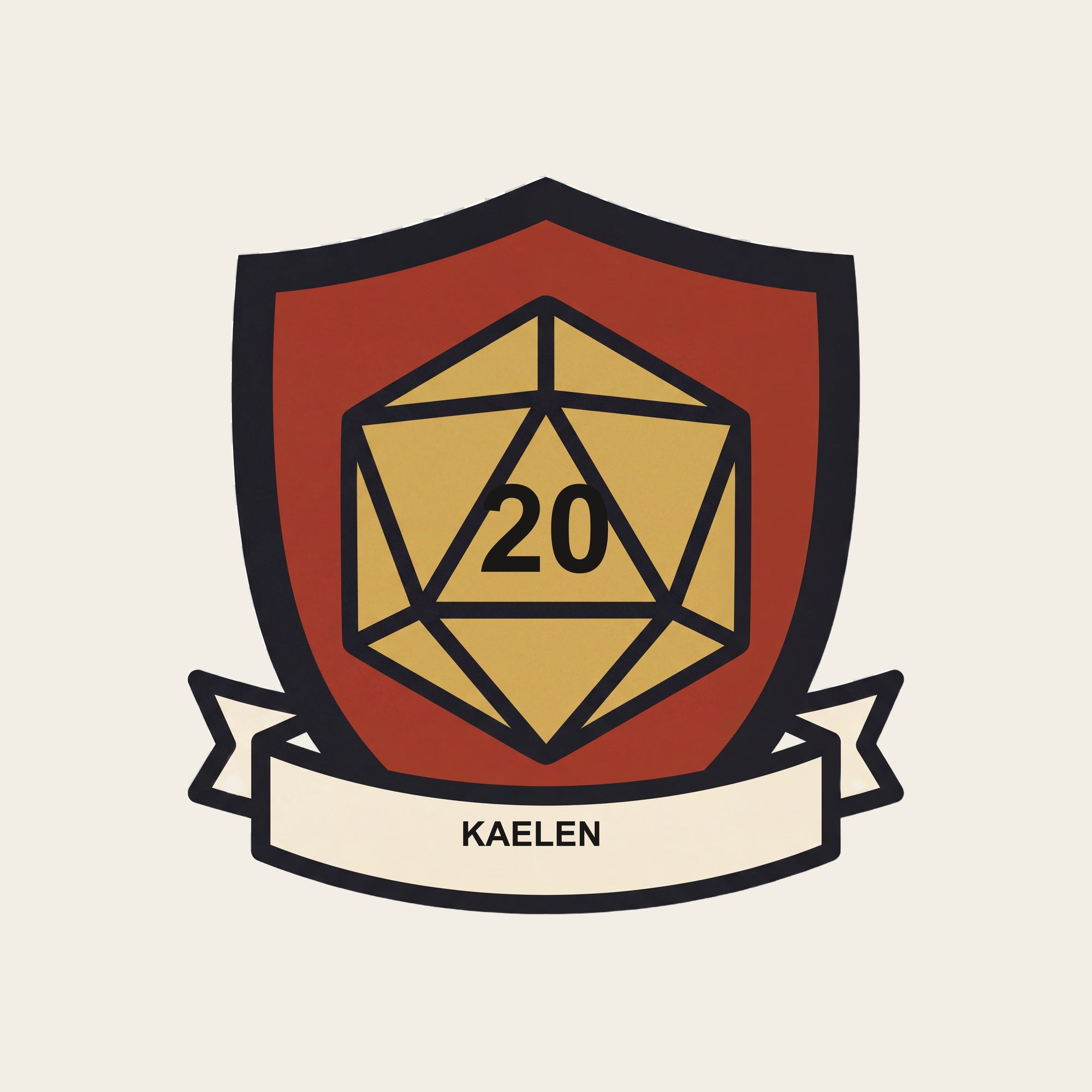 Custom Character Crest Tee, Personalized Tabletop RPG Shirt, Your Character Name, Comfort Colors® D20 Tee, Gamer Gift