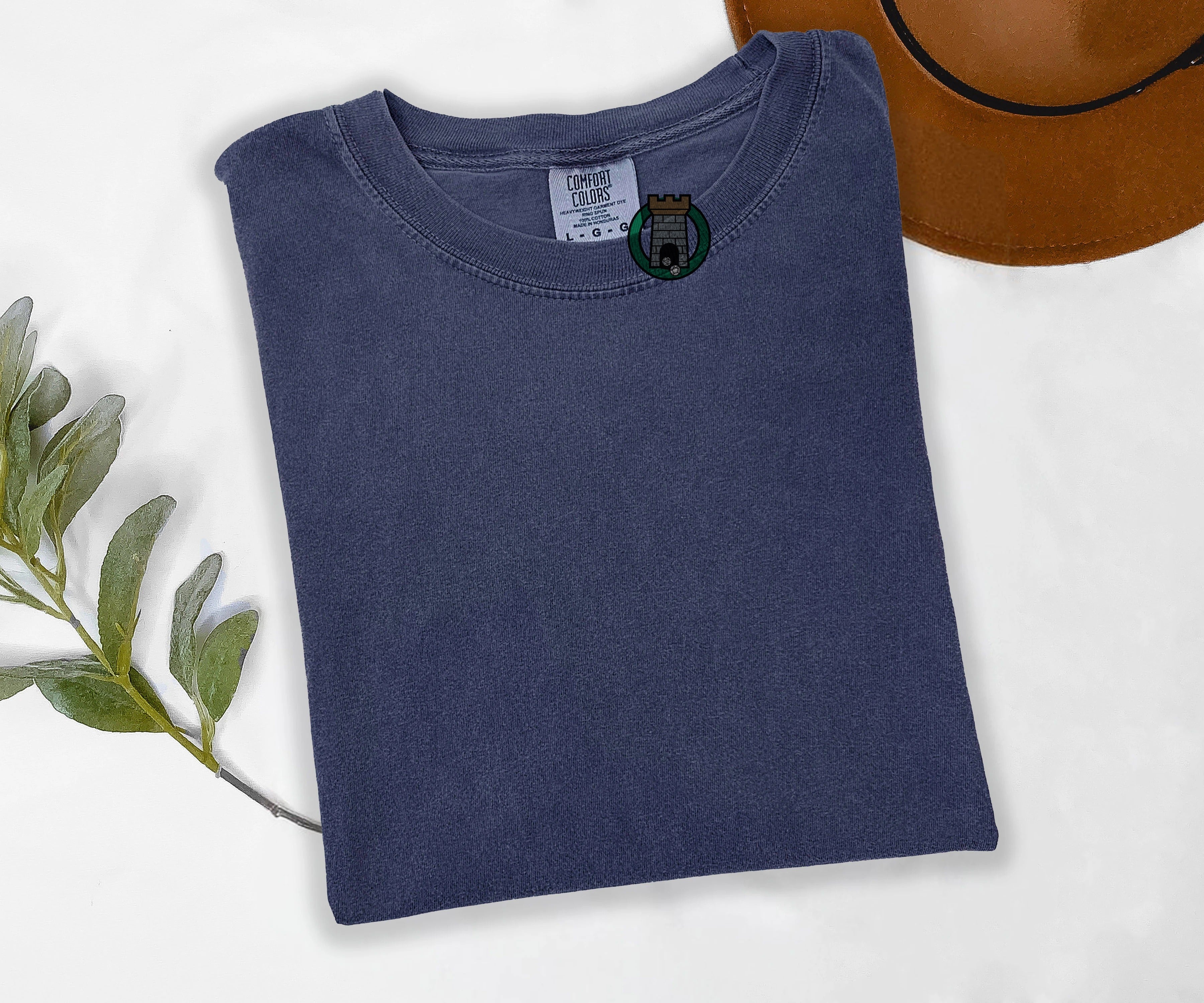 Embroidered Dice Tower Tee, Tabletop RPG Gift, Stitched Dice Shirt, Comfort Colors Roleplaying Tee, Game Night Gift