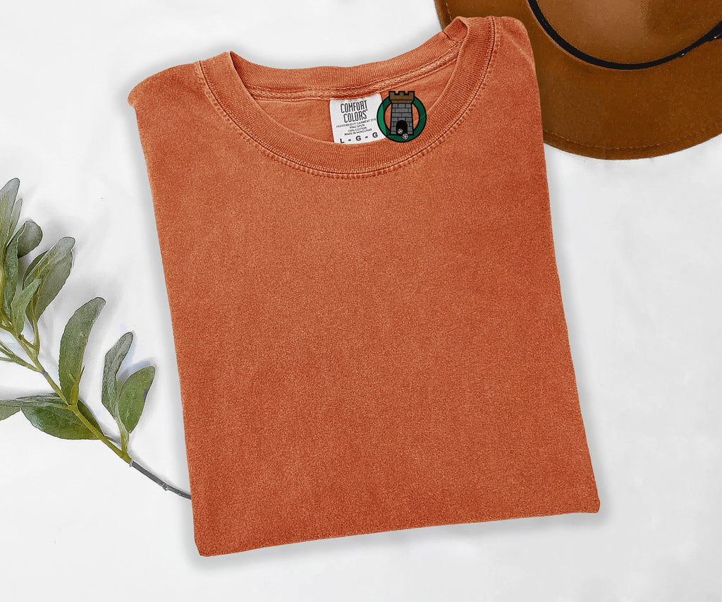 Embroidered Dice Tower Tee, Tabletop RPG Gift, Stitched Dice Shirt, Comfort Colors Roleplaying Tee, Game Night Gift