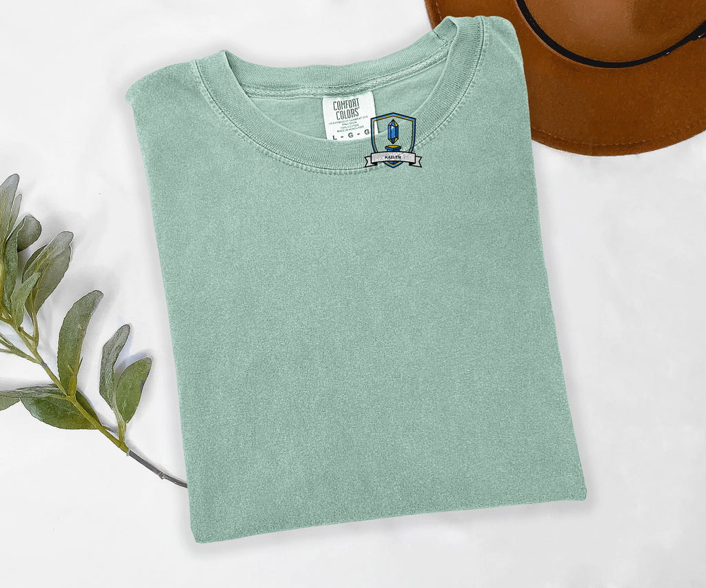 Custom Embroidered Save Point Tee, Personalized RPG Gamer Gift, Your Name Stitched, Comfort Colors Gaming Shirt