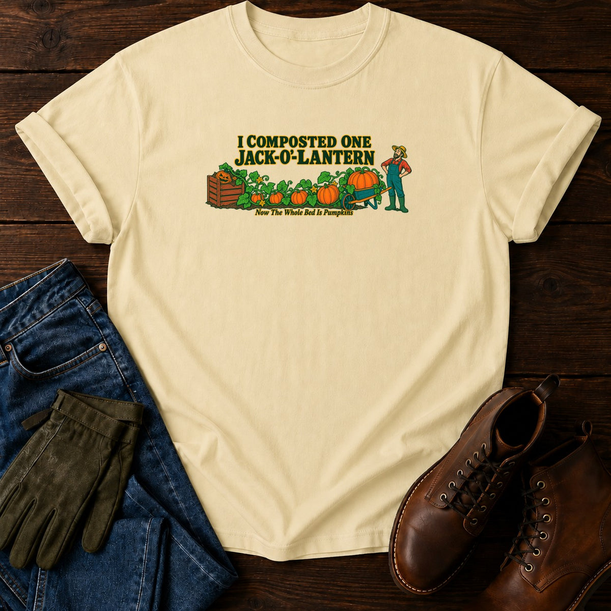 I Composted One Jack-O'-Lantern T-Shirt — Butter