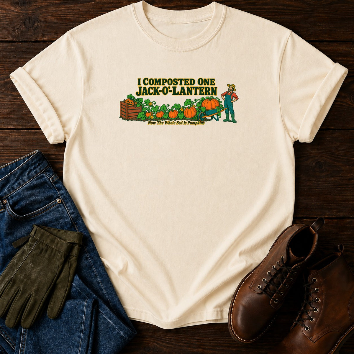 I Composted One Jack-O'-Lantern T-Shirt — Ivory