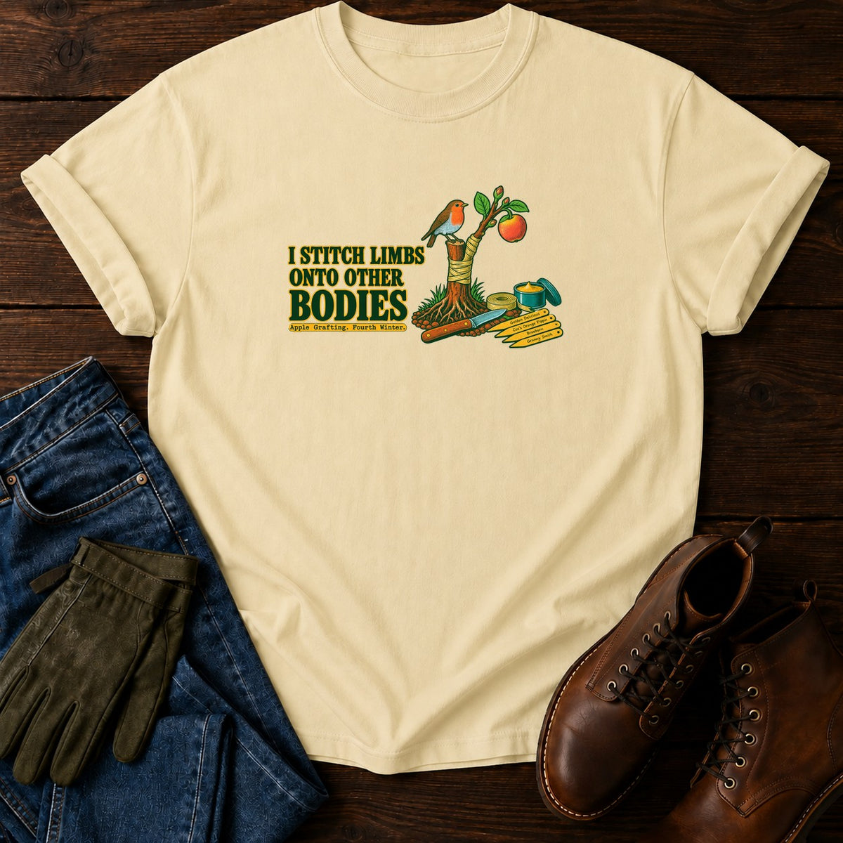 I Stitch Limbs Onto Other Bodies T-Shirt — Butter