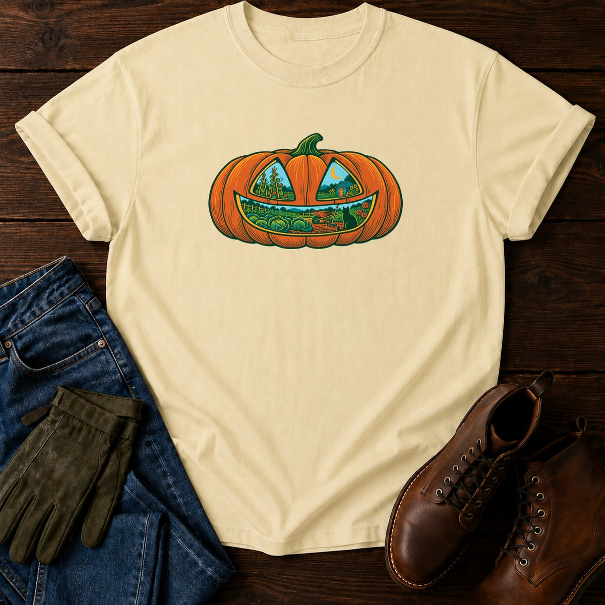 Jack-O'-Lantern Garden T-Shirt — Butter