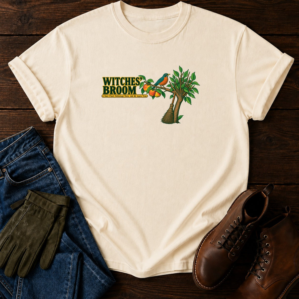 Witches' Broom T-Shirt — Ivory