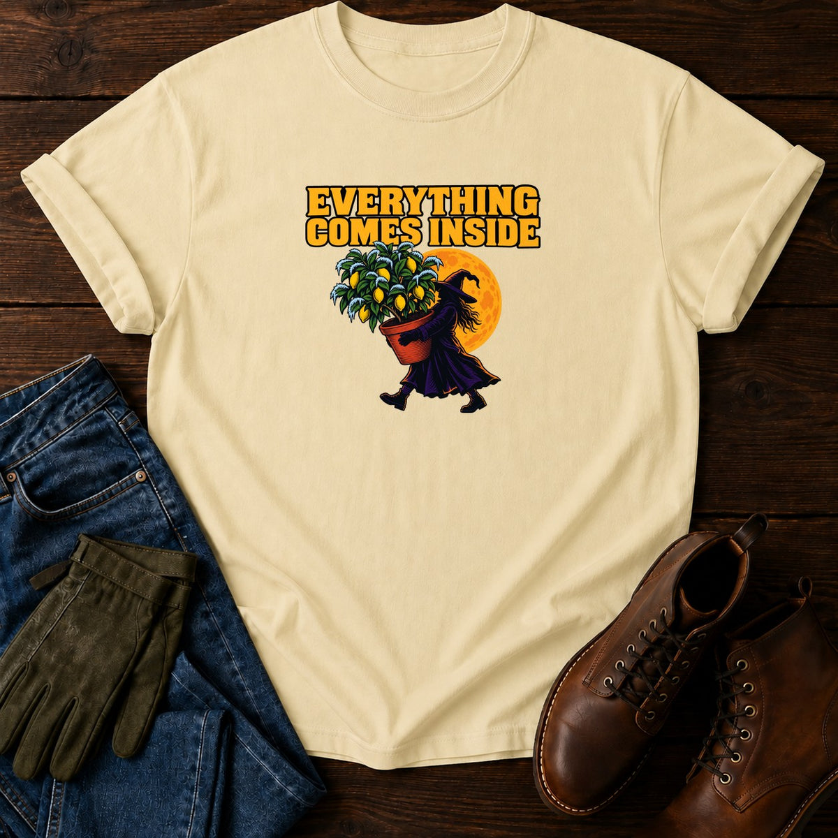 Everything Comes Inside First Frost Halloween T-Shirt — Butter