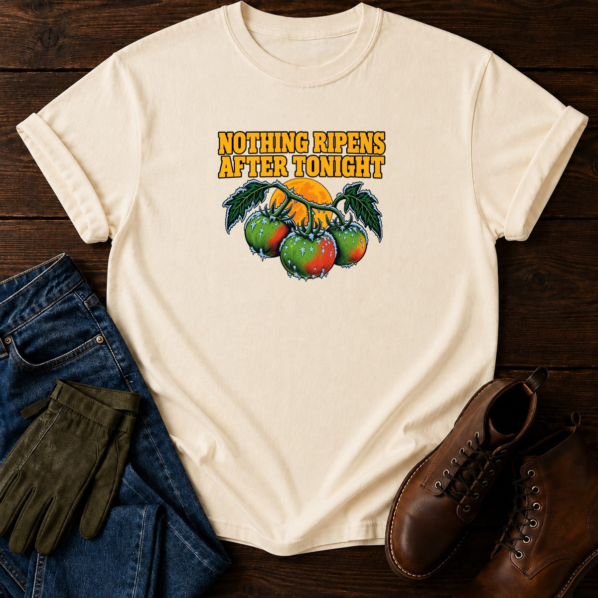 Nothing Ripens After Tonight First Frost Halloween T-Shirt — Ivory
