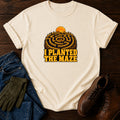 I Planted The Maze Corn Maze Fall Halloween T-Shirt — Ivory
