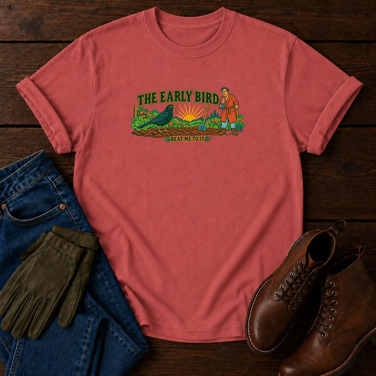 The Early Bird T-Shirt — Crimson