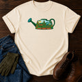 Watering Can Garden Scene T-Shirt — Ivory