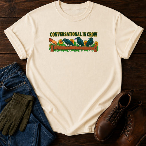 Conversational In Crow T-Shirt — Ivory