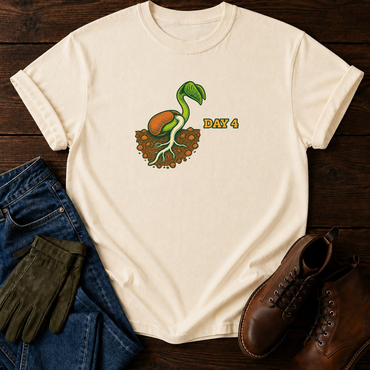 Day 4 Seedling T-Shirt — Ivory
