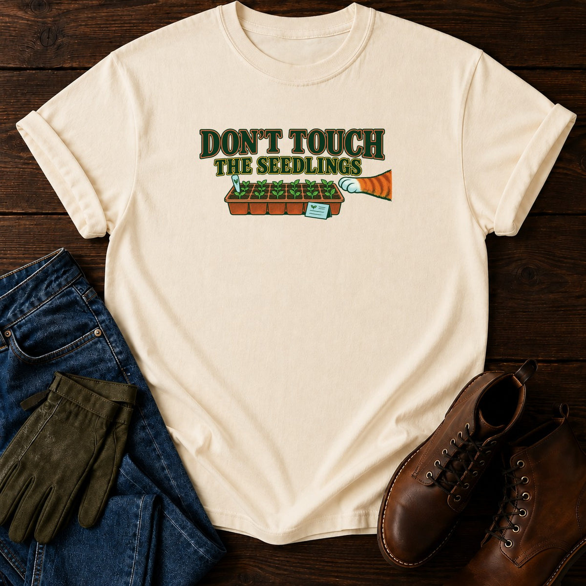 Don't Touch The Seedlings T-Shirt — Ivory