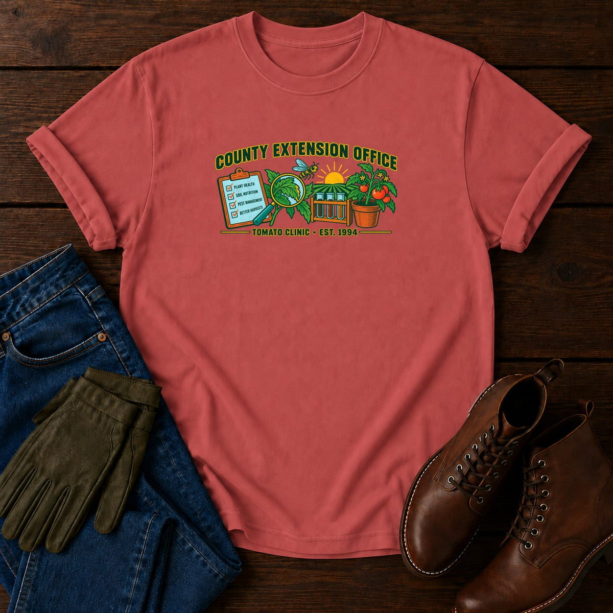 County Extension Office T-Shirt — Crimson