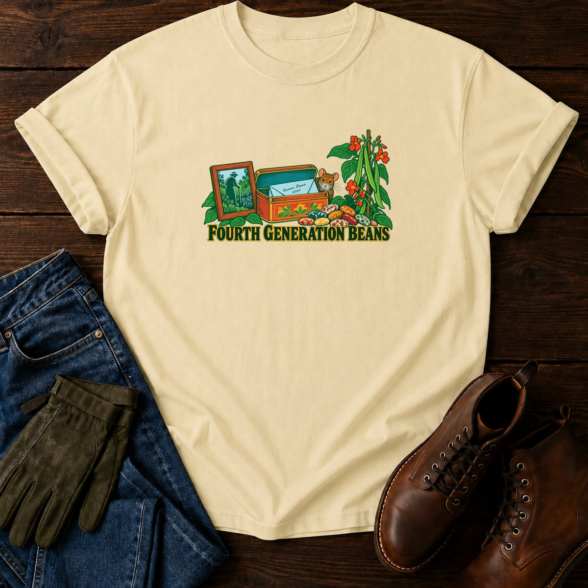 Fourth Generation Beans T-Shirt — Butter