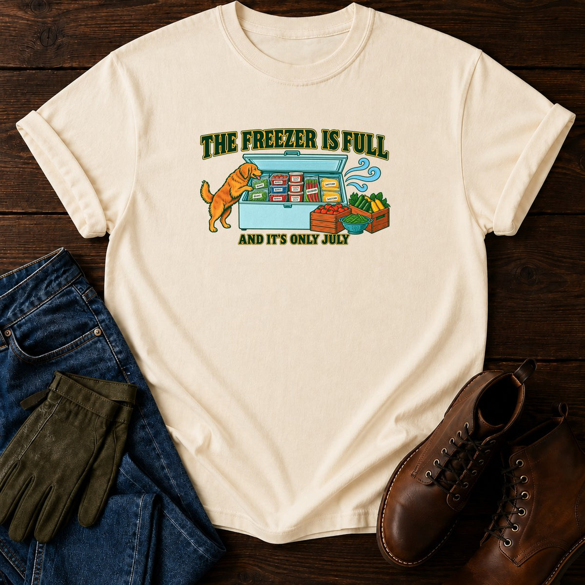 The Freezer Is Full T-Shirt — Ivory