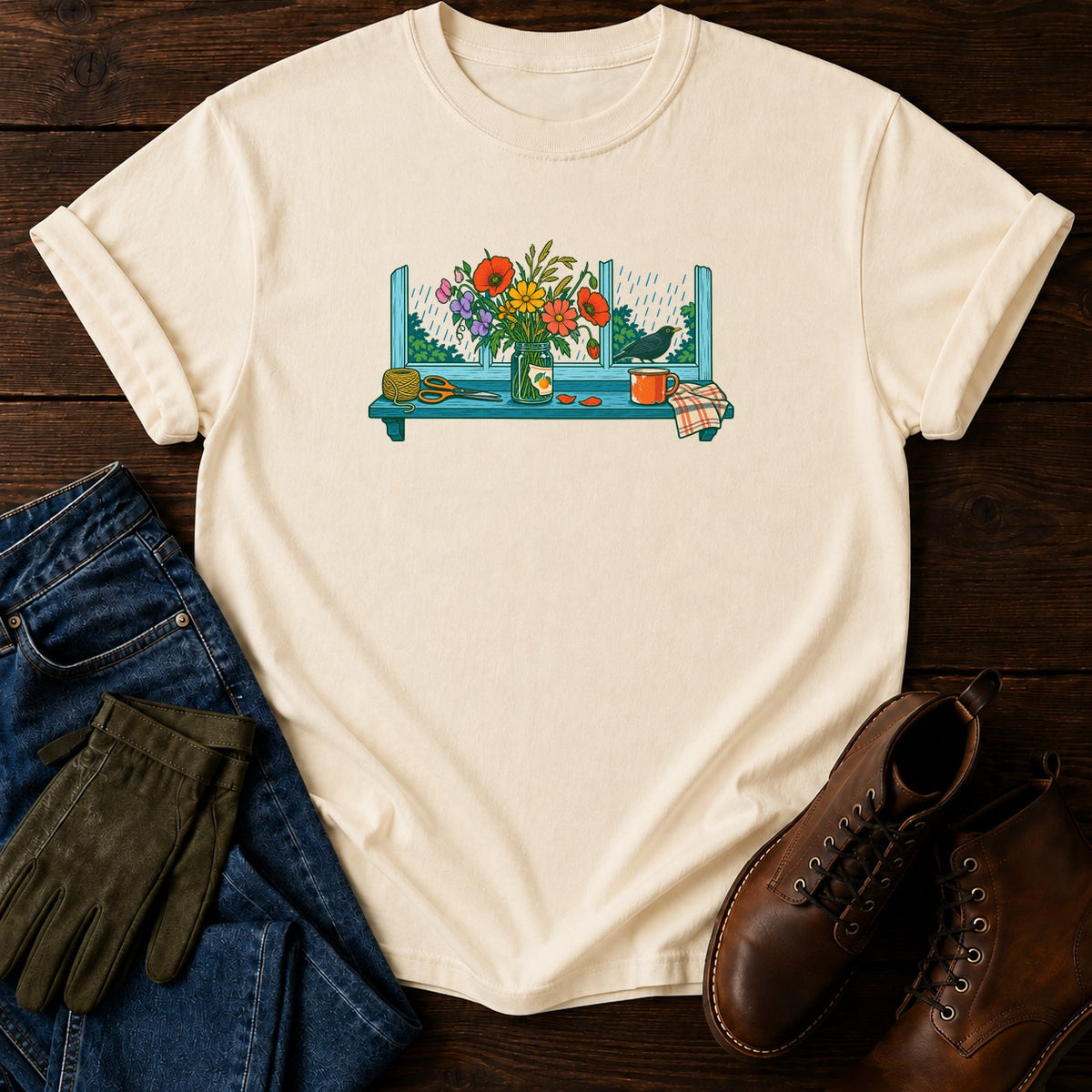 Jar On The Windowsill T-Shirt — Ivory