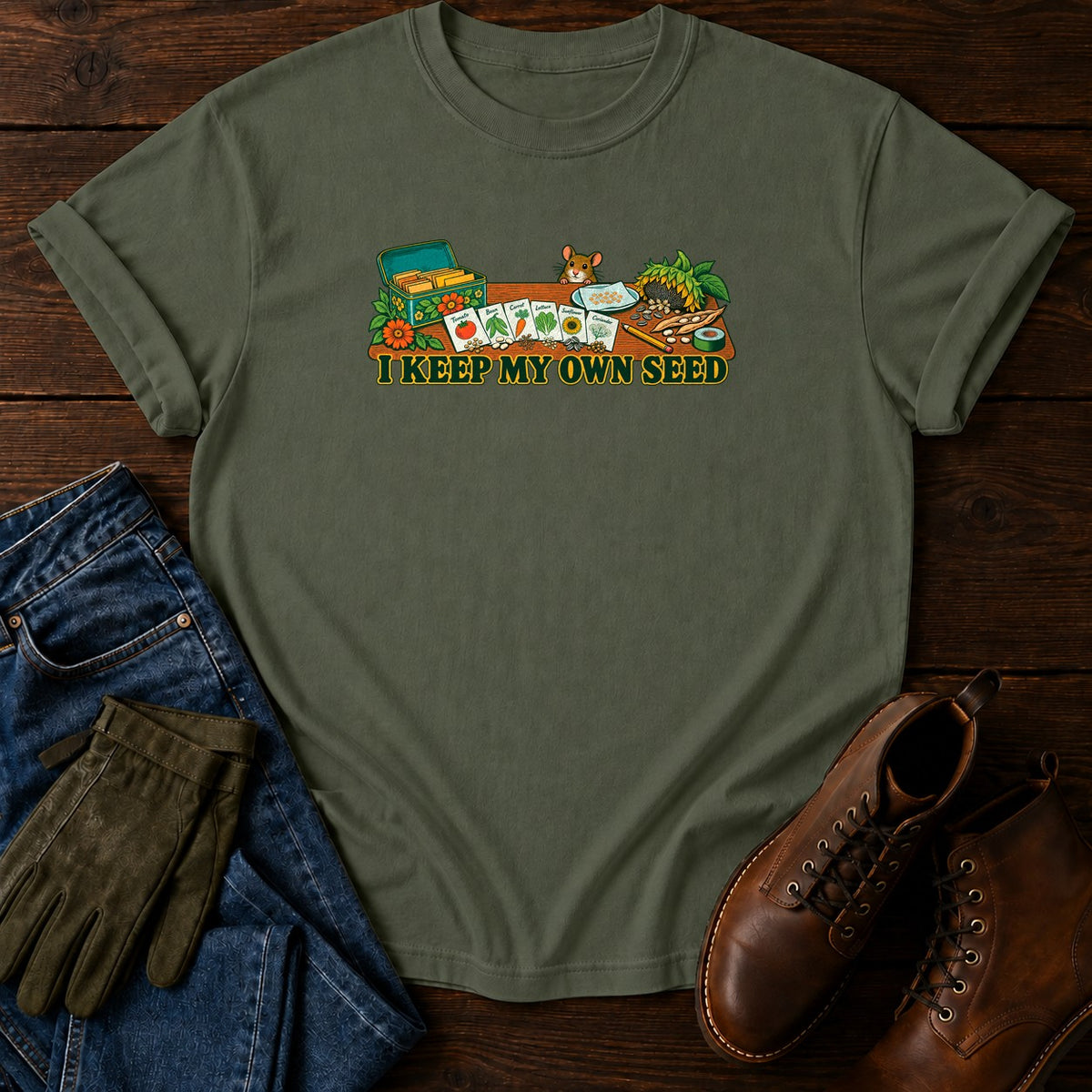 I Keep My Own Seed T-Shirt — Moss