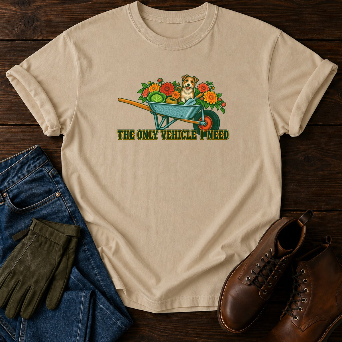 The Only Vehicle I Need T-Shirt — Sandstone