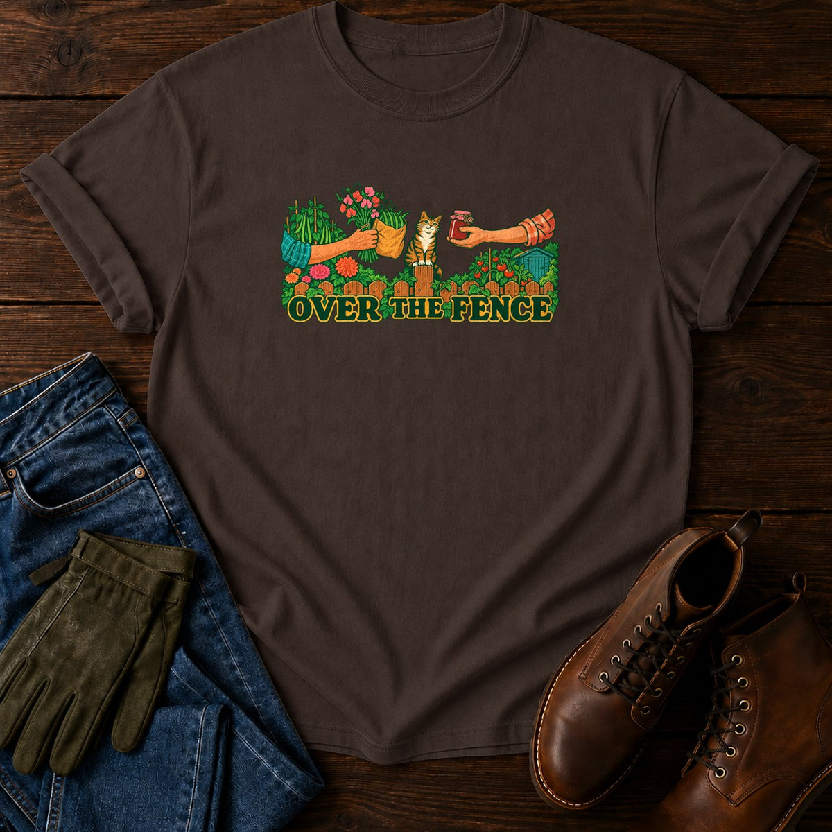 Over The Fence T-Shirt — Espresso