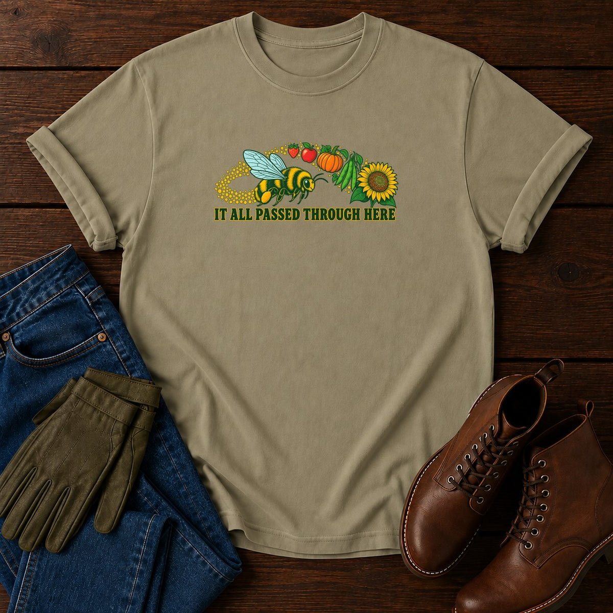 It All Passed Through Here T-Shirt — Khaki