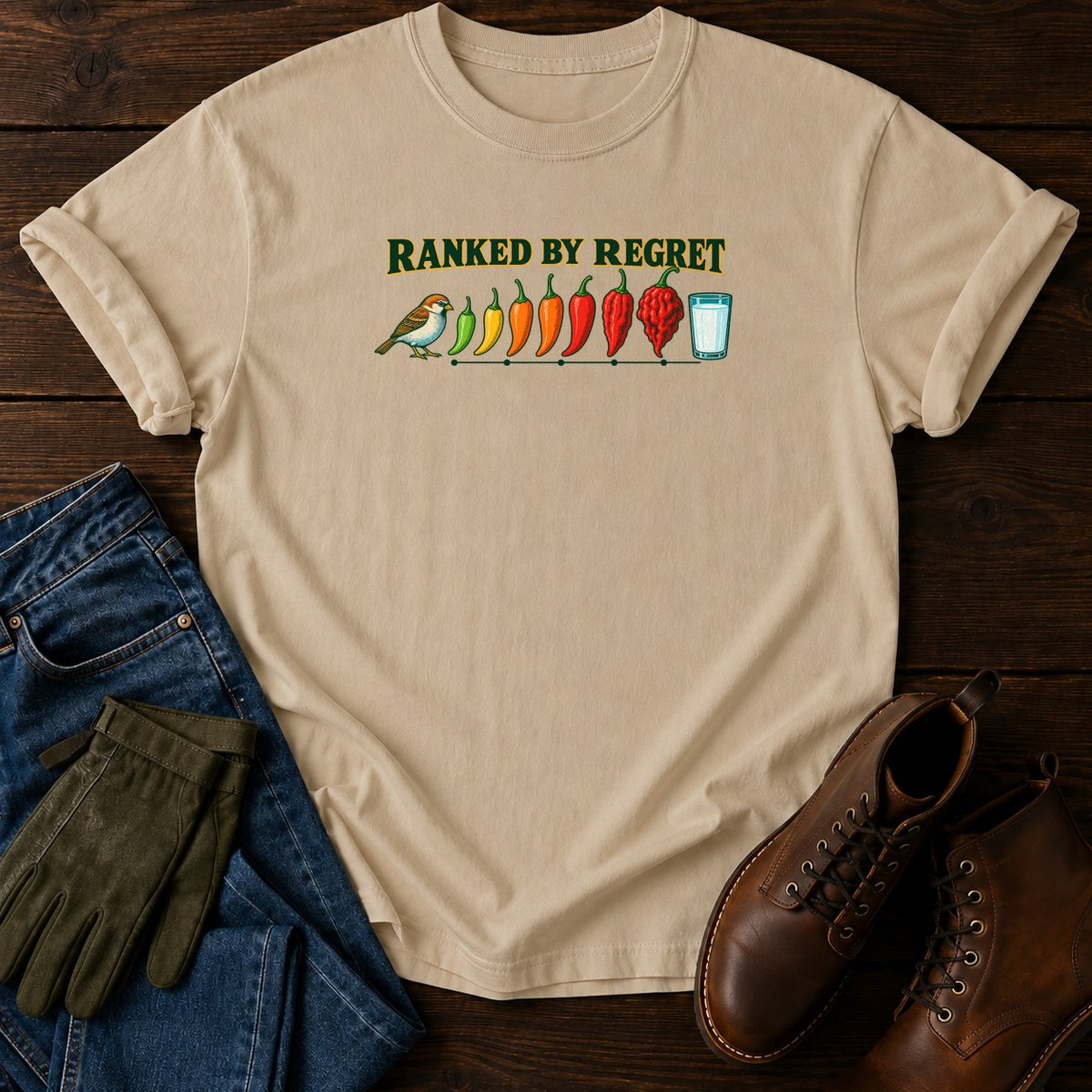 Ranked By Regret T-Shirt — Sandstone