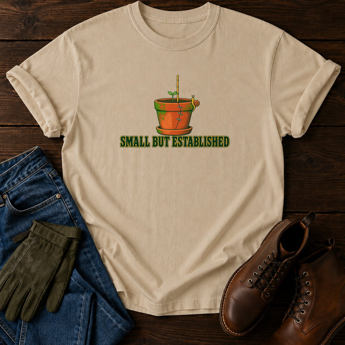 Small But Established T-Shirt — Sandstone