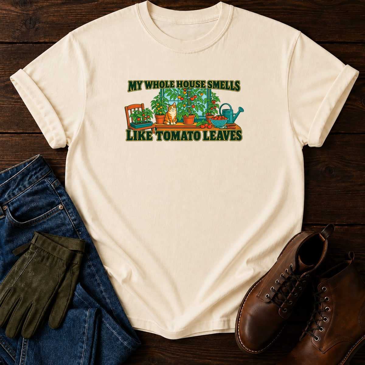 My Whole House Smells Like Tomato Leaves T-Shirt — Ivory