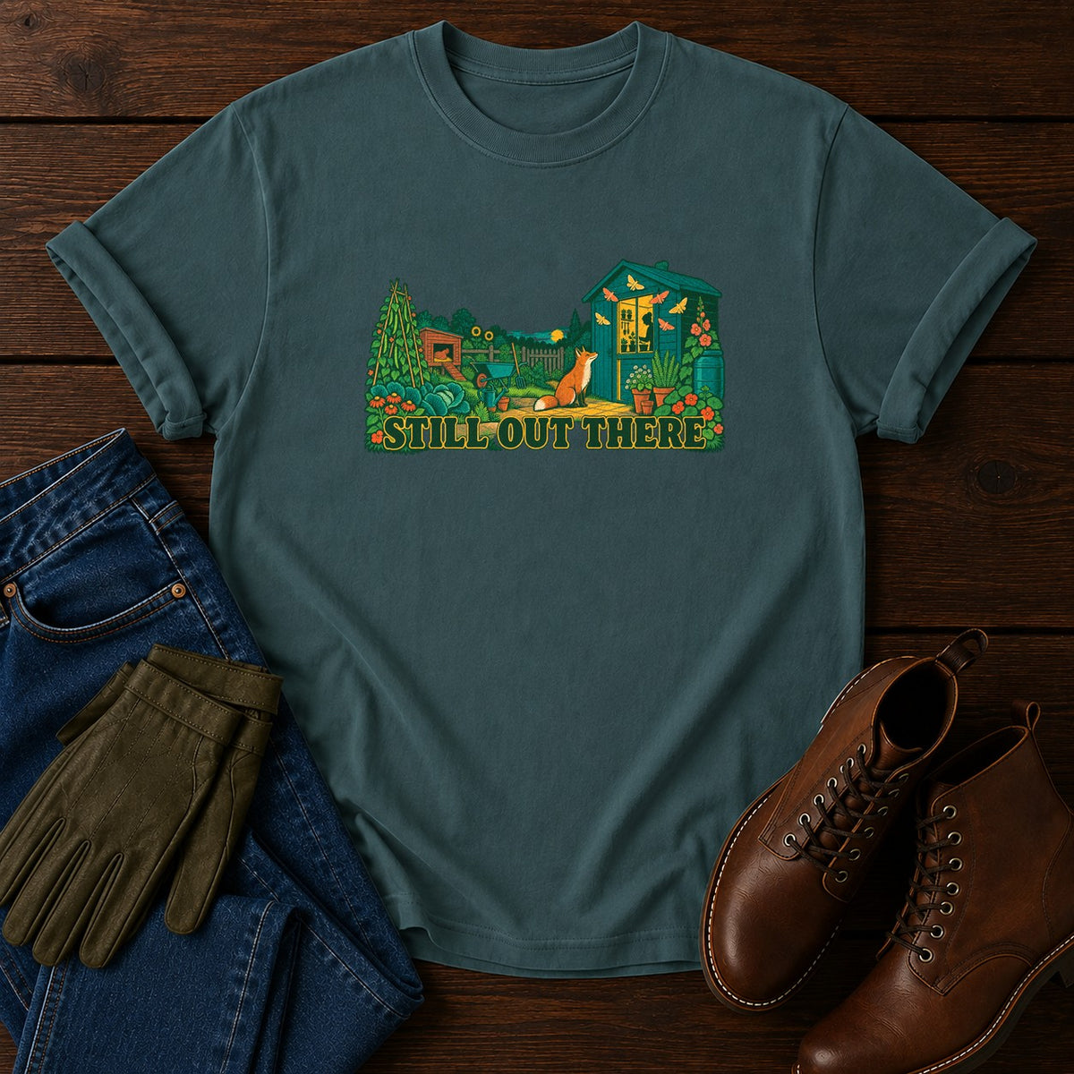 Still Out There T-Shirt — Blue Spruce
