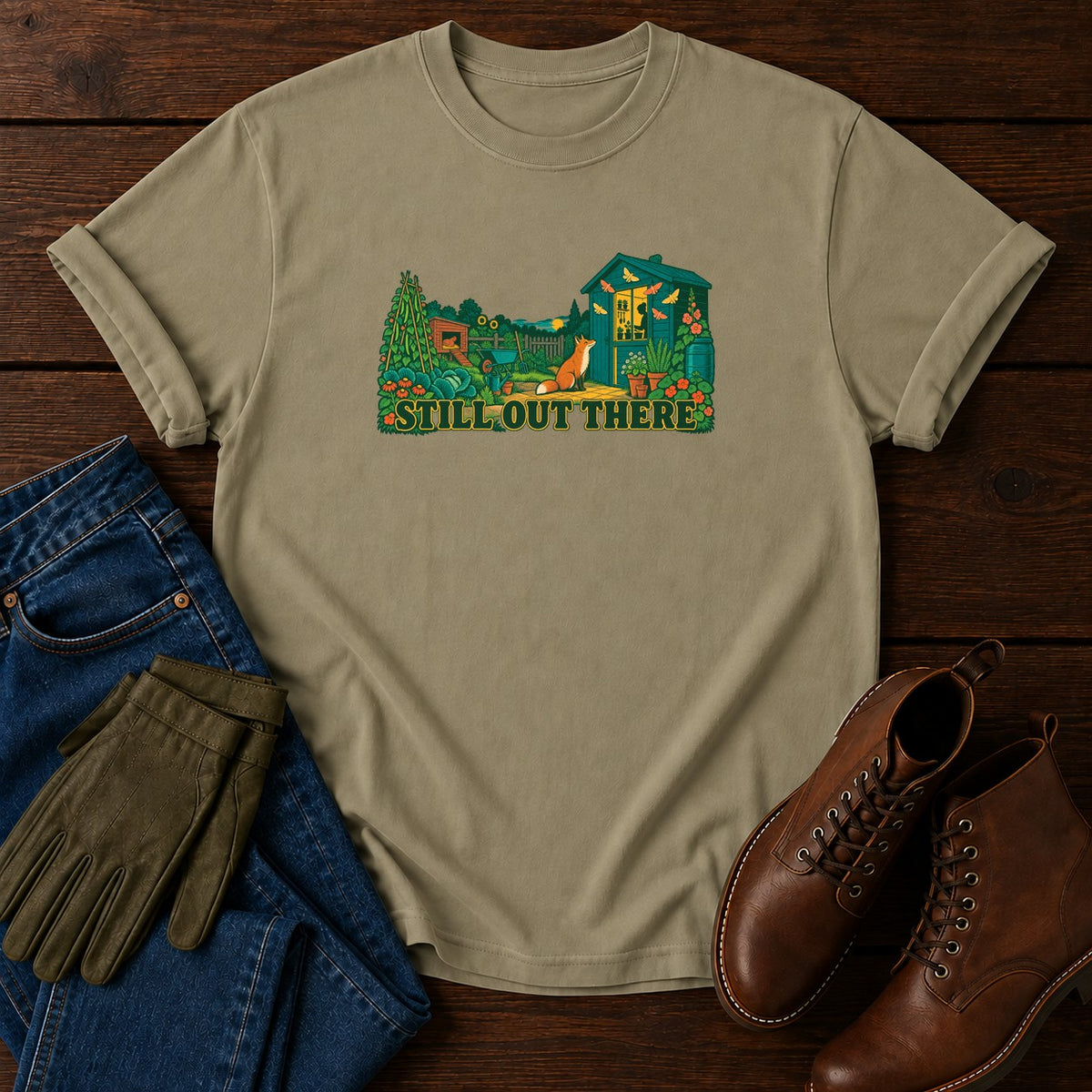Still Out There T-Shirt — Khaki