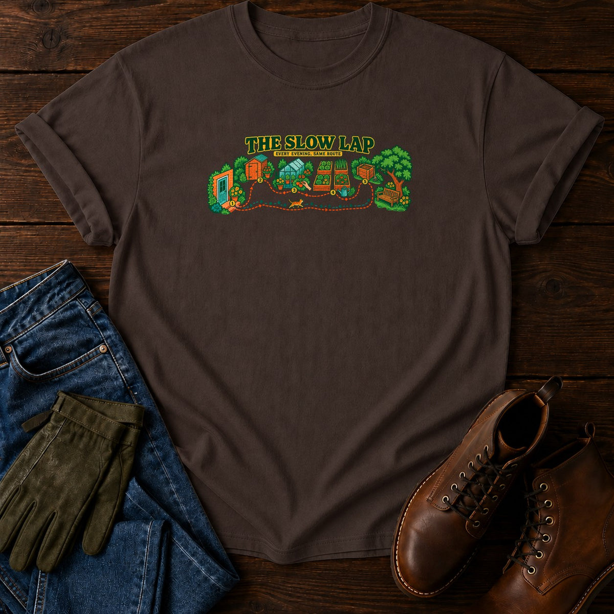 The Slow Lap T-Shirt — Espresso