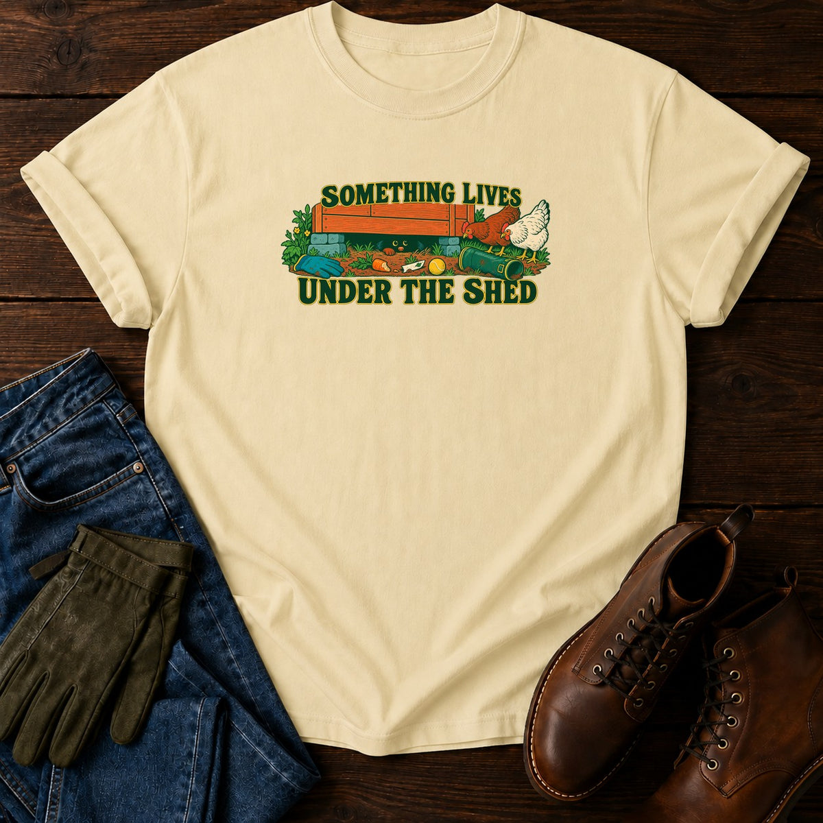 Something Lives Under The Shed T-Shirt — Butter