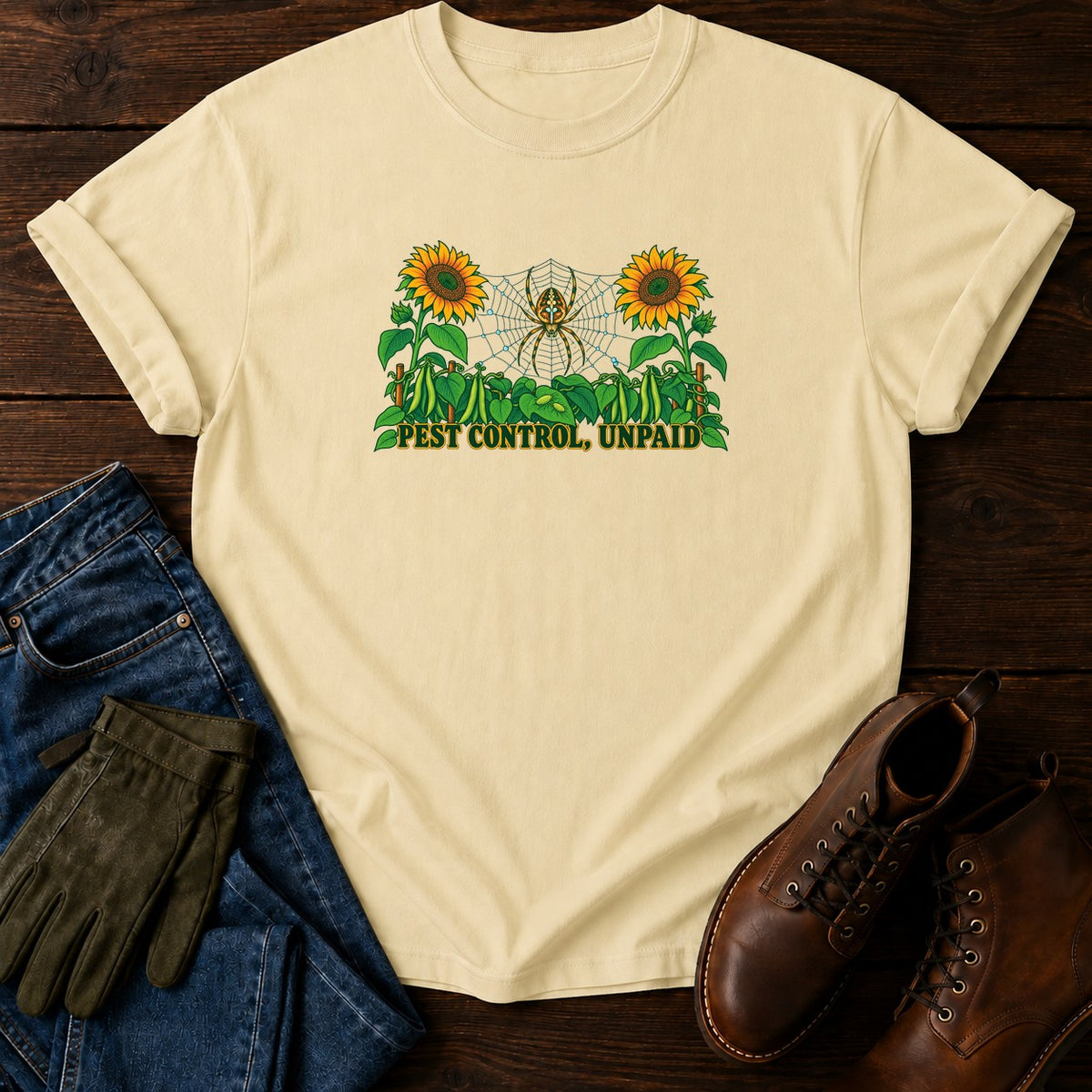 Pest Control, Unpaid T-Shirt — Butter