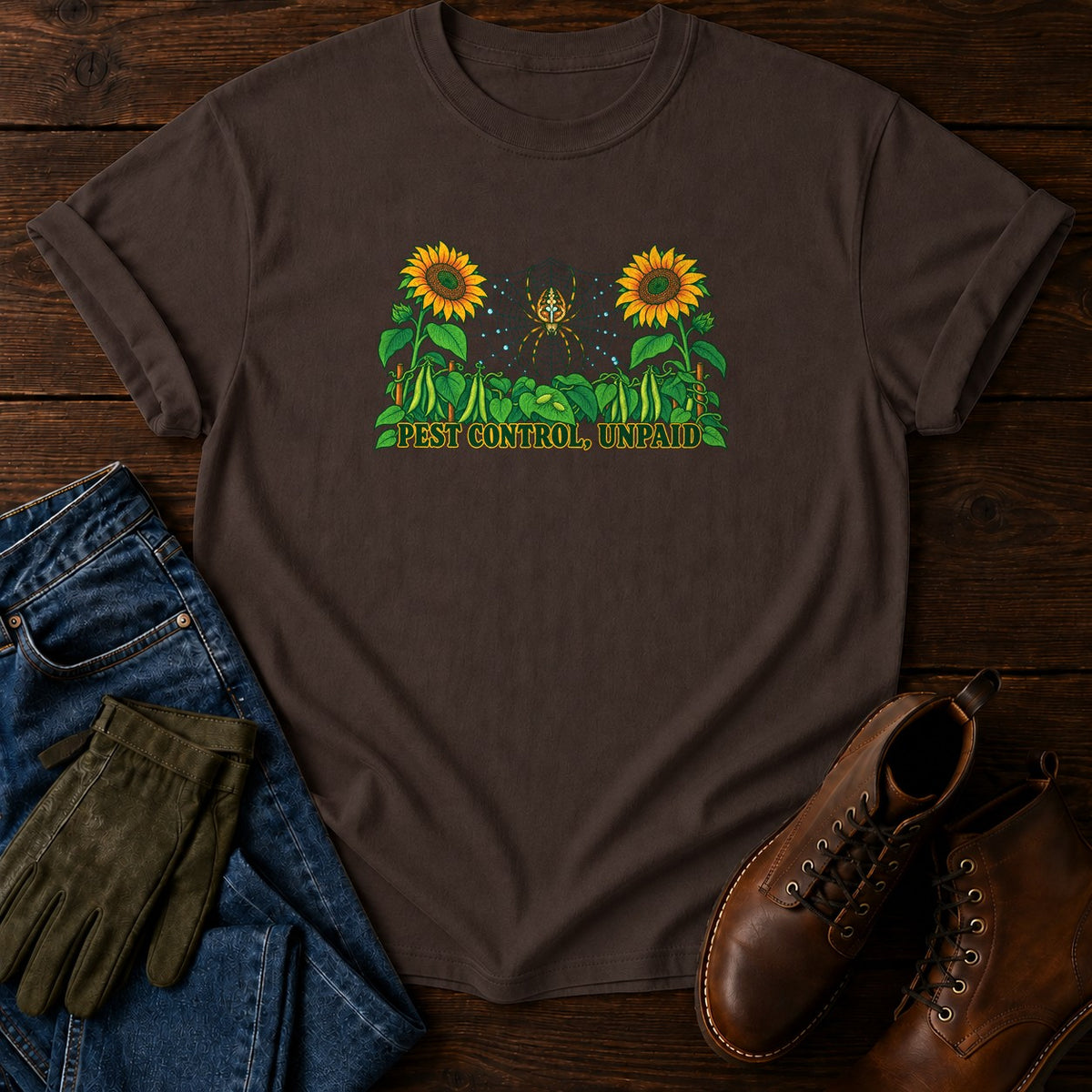 Pest Control, Unpaid T-Shirt — Espresso