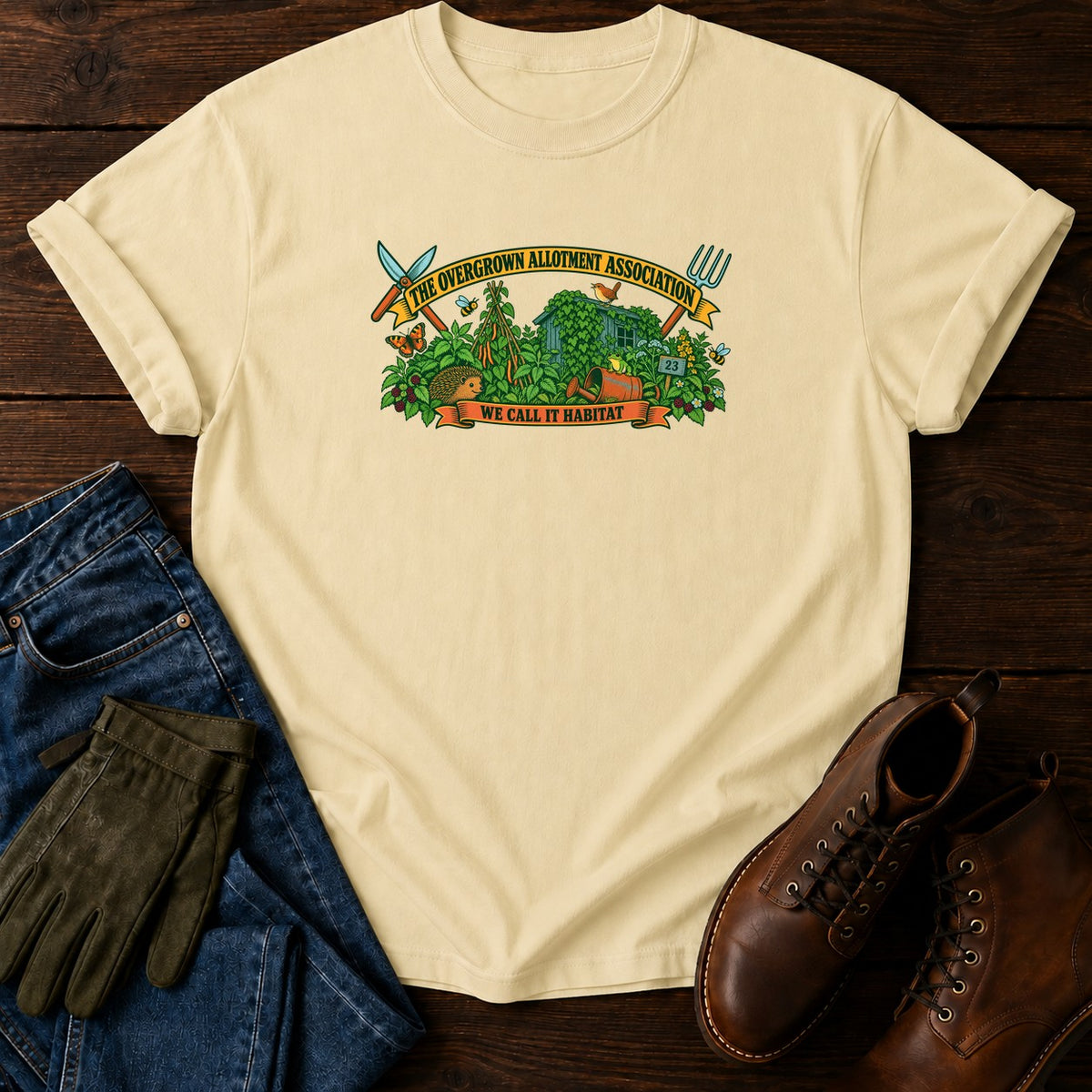 The Overgrown Allotment Association T-Shirt — Butter