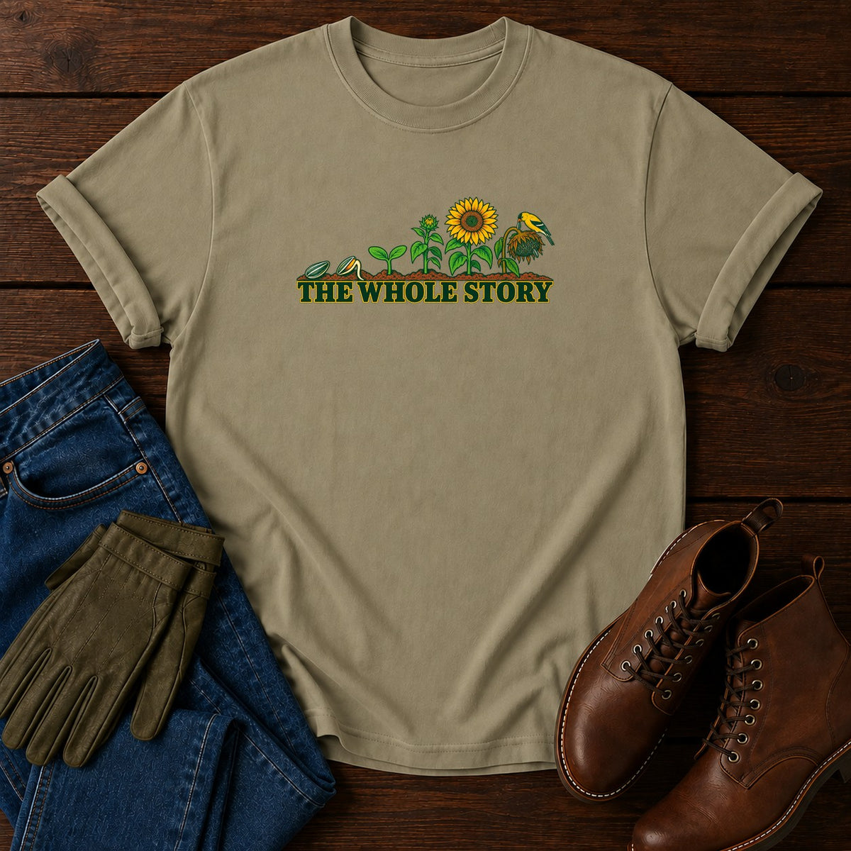 The Whole Story T-Shirt — Khaki