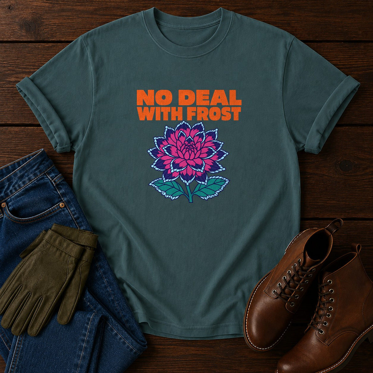 No Deal With Frost Funny Dark Humor Gardening T-Shirt — Blue Spruce
