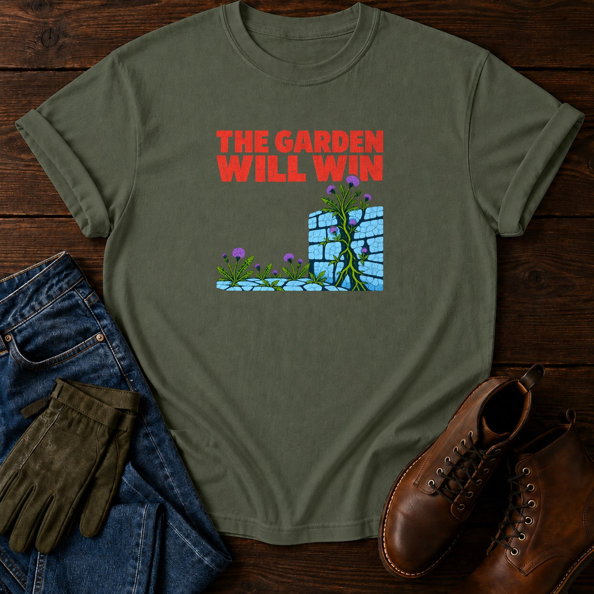 The Garden Will Win Funny Dark Humor Gardening T-Shirt — Moss