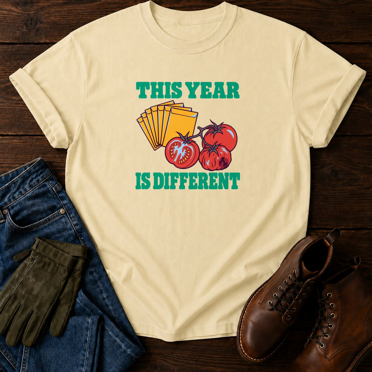 This Year Is Different Funny Seed Starting Humor T-Shirt — Butter