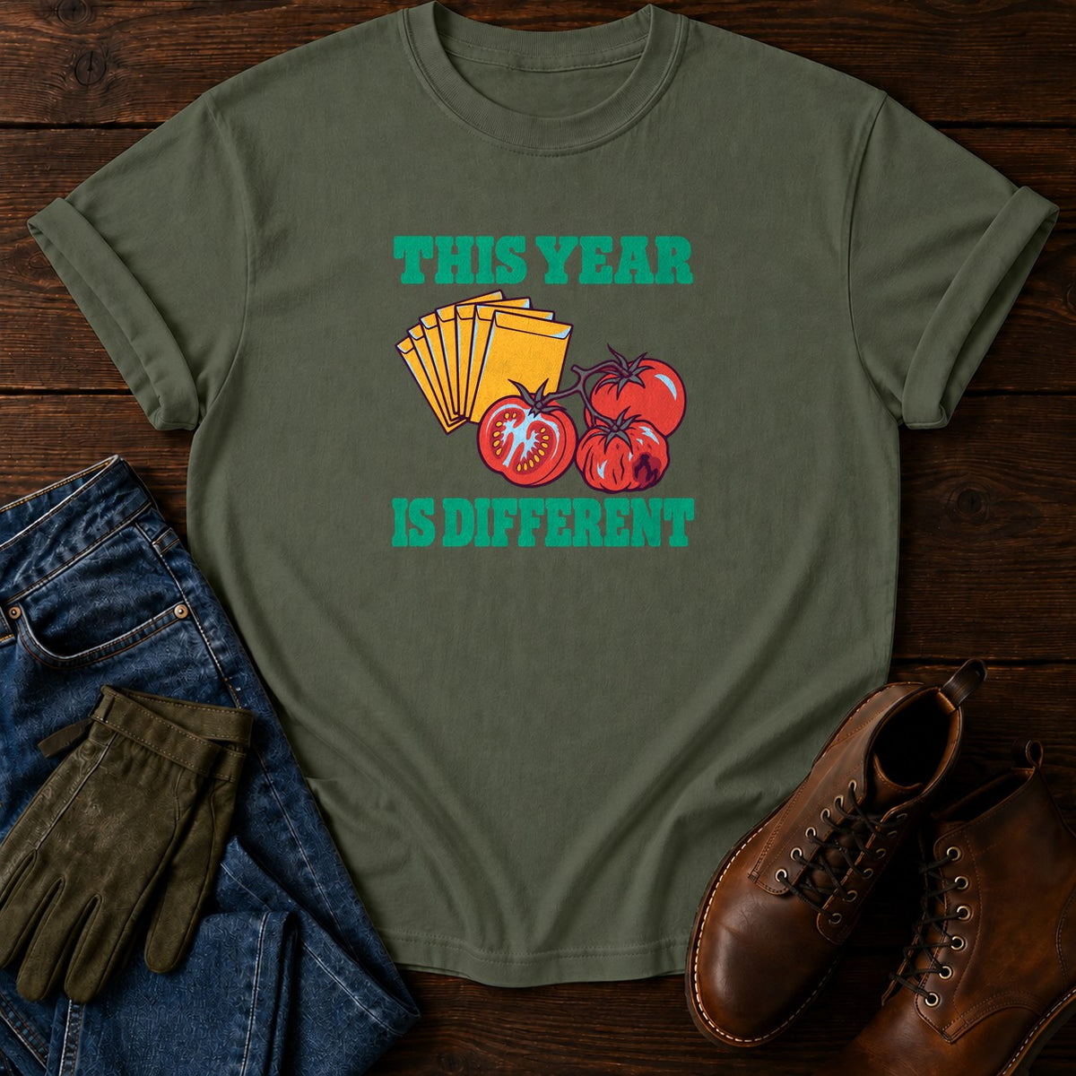 This Year Is Different Funny Seed Starting Humor T-Shirt — Moss