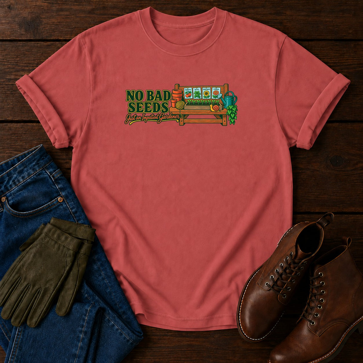 No Bad Seeds T-Shirt — Crimson